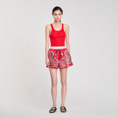 Sandro / Rib knit vest top Red