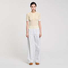 Sandro / Short-sleeved sweater Light Yellow