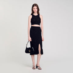Sandro / Decorative knit top Black