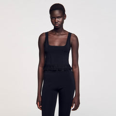 Sandro / Ruffled top Black