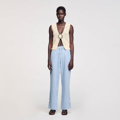 Sandro / Crochet vest Ecru