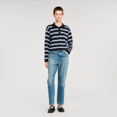 Sandro / Striped polo sweater Navy Blue