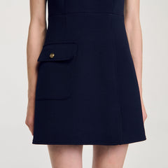 Sandro / Mini dress with buttons Navy Blue