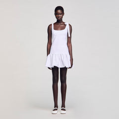 Sandro / Dual-material mini dress White