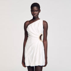 Sandro / Mini asymmetrical dress White