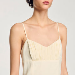 Sandro / Pleated maxi dress Ecru