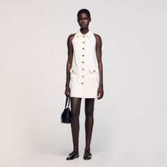Sandro / Peter Pan collar mini dress Ecru