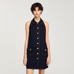 Sandro / Peter Pan collar mini dress Black