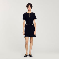 Sandro / Mini knit dress Black