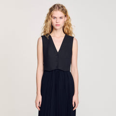Sandro / Pleated maxi dress Black