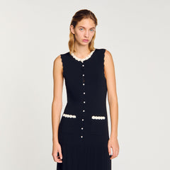 Sandro / Maxi dress with crochet detailing Black