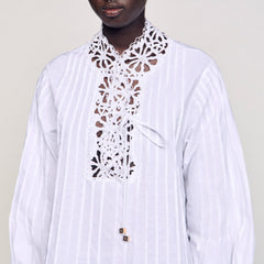 Sandro / Mini dress with lace detail White