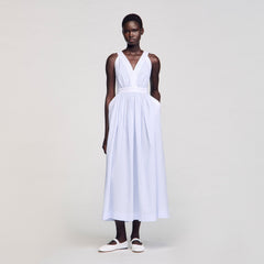 Sandro / Maxi striped dress Ciel / Blanc