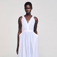 Sandro / Maxi striped dress Ciel / Blanc