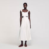 Sandro / Lace trim maxi dress White