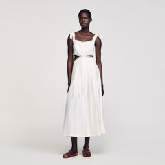 Sandro / Lace trim maxi dress White