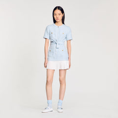 Sandro / Mini tweed dress Sky Blue