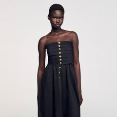 Sandro / Maxi bustier dress Black