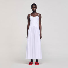 Sandro / Draped bustier maxi dress White