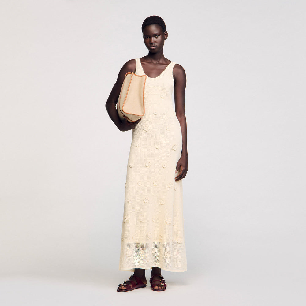 Sandro / Knit maxi dress Ecru