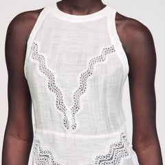 Sandro / Lace trim maxi dress White