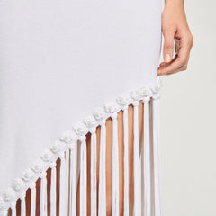 Sandro / Fringed crochet dress White