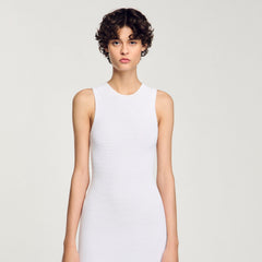 Sandro / Fringed crochet dress White