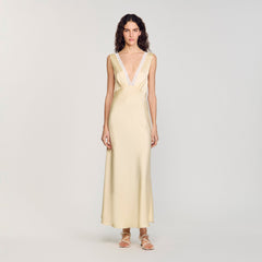 Sandro / Satin-effect maxi dress Yellow