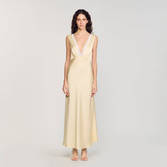 Sandro / Satin-effect maxi dress Yellow