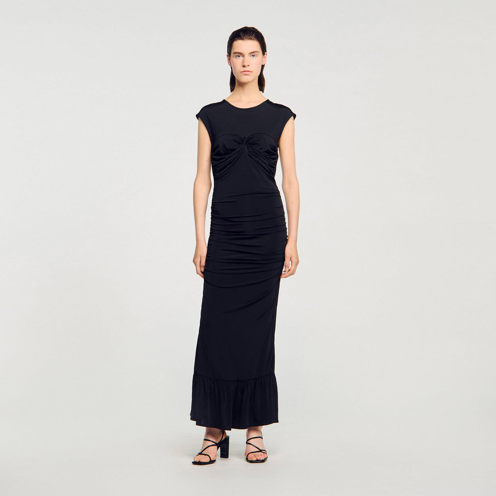 Sandro / Draped maxi dress Black