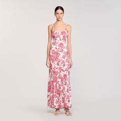 Sandro / Floral print maxi dress White / Red