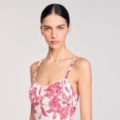 Sandro / Floral print maxi dress White / Red