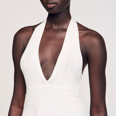 Sandro / Maxi knit dress White