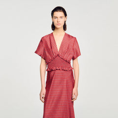 Sandro / Scarf print maxi dress Red / Pink