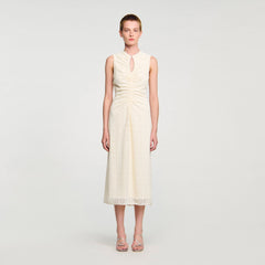 Sandro / Lace keyhole maxi dress Ecru