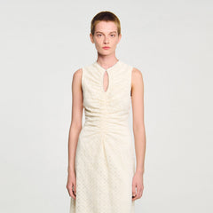 Sandro / Lace keyhole maxi dress Ecru