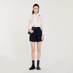 Sandro / High-waisted shorts with buttons Black