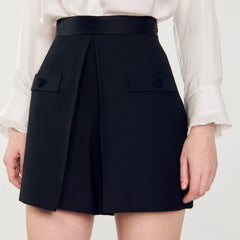 Sandro / High-waisted shorts with buttons Black