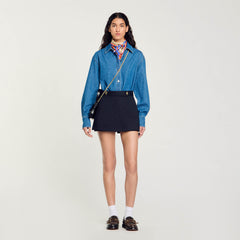Sandro / Skort with decorative belt loops Navy Blue