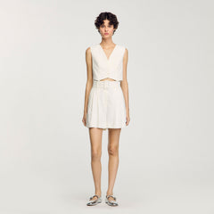 Sandro / Sequin high-waisted shorts Ecru