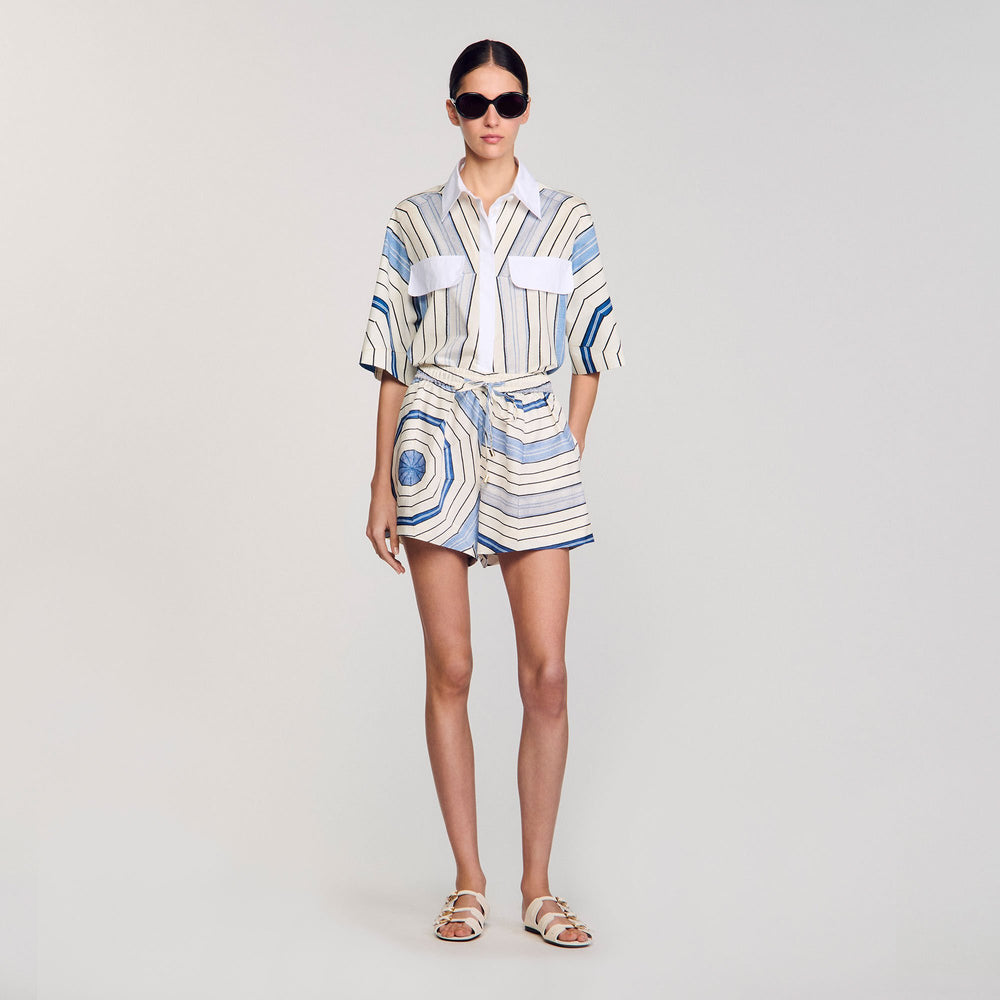 Sandro / Spiral-motif shorts Sky Blue