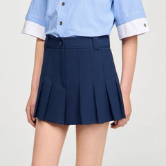 Sandro / Tailored pleated shorts Navy Blue