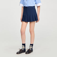 Sandro / Tailored pleated shorts Navy Blue
