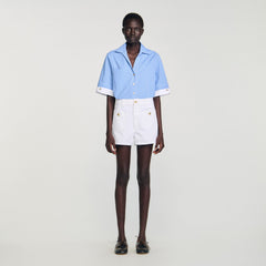Sandro / High waist denim shorts White