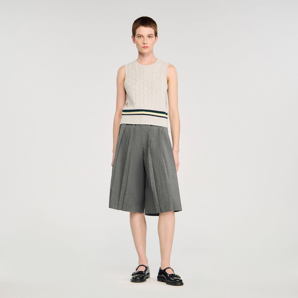 Sandro / Pleated long shorts Grey
