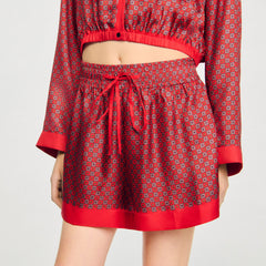 Sandro / Scarf print shorts Red / Pink