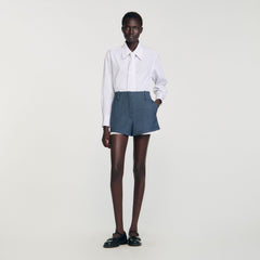 Sandro / Striped layered shorts Blue