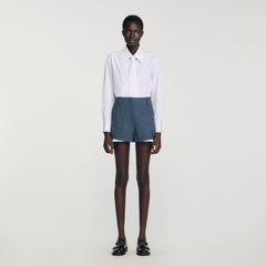 Sandro / Striped layered shorts Blue