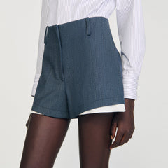Sandro / Striped layered shorts Blue