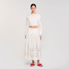 Sandro / Poplin crop top Ecru